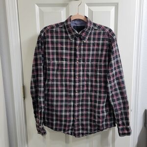 Filson Plaid Button-Down Shirt in Black and Red